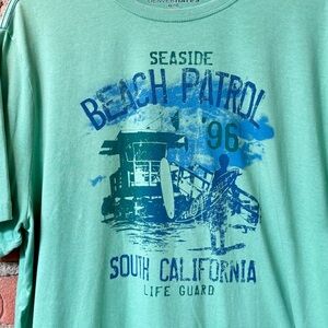 Men’s Denver Grey Green Turquoise Vintage Short Sleeve T-Shirt. Size: XL